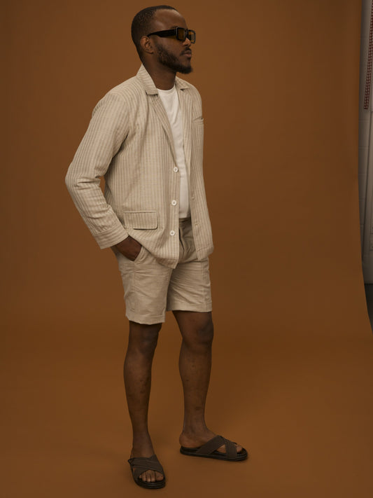 Hemp Set Suiting by VALAJI MILANO, shown as a full outfit.