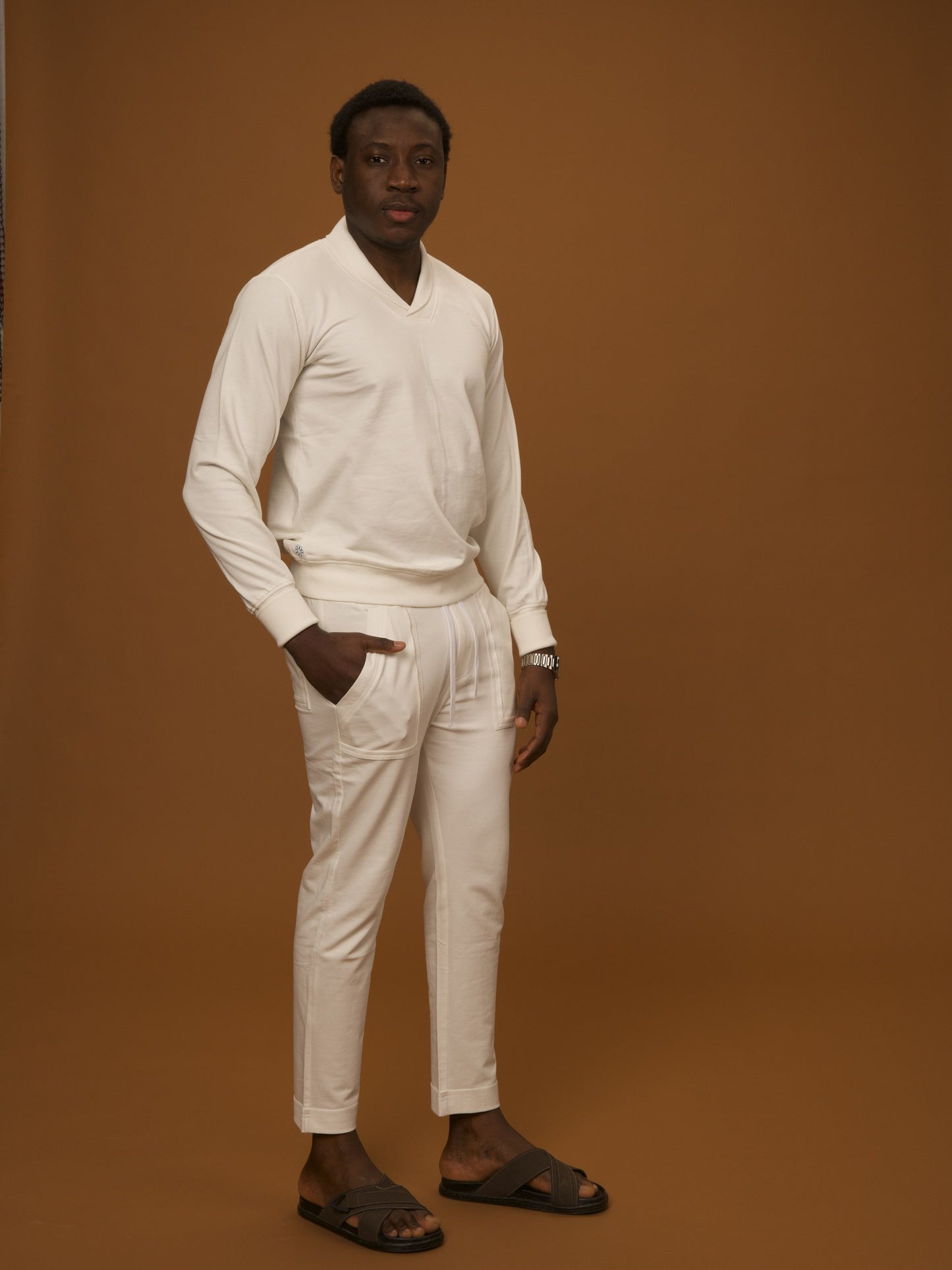 Lounge Set Bottom by VALAJI MILANO, shown as a full outfit.