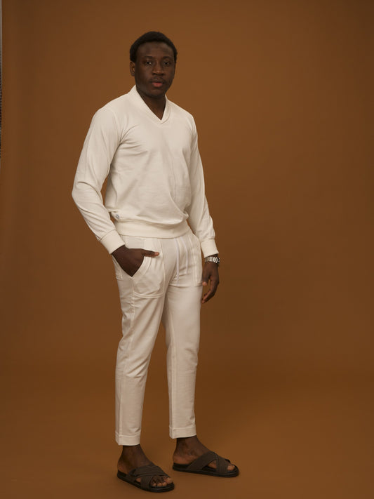 Lounge Set Bottom by VALAJI MILANO, shown as a full outfit.