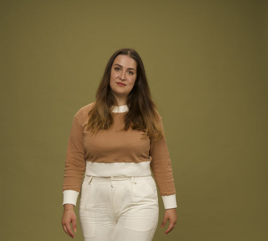 Loungewear Set Top, knitted organic cotton, by VALAJI MILANO.