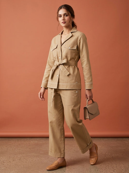 Summer Casuals Shacket by VALAJI MILANO, shown as a full outfit.
